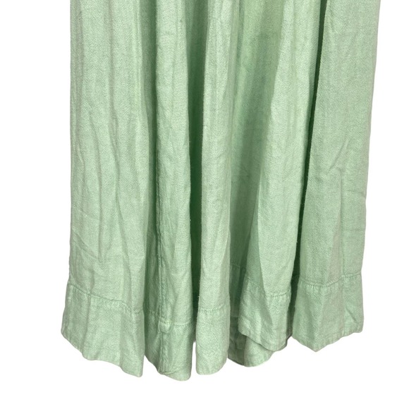 NEW Free People Maxi Dress String of Hearts Long Sleeve Shirred Green Medium - Picture 10 of 11